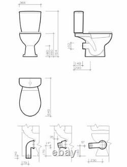 Twyford Alcona Close Coupled WC Pan And Cistern 640mm Horizontal Outlet Toilet