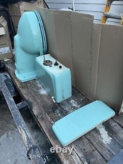 Vintage 1960 American Standard Norwall Wall Hung Toilet Surf Or Turquoise