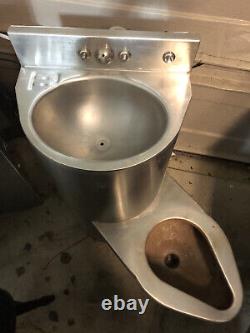 Vintage Willoughby Stainless steel prison toilet sink combo Photo Prop ManCave