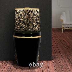 WESTSHORE BATHROOM Luxury Black TOILET DESIGN MODEL WITH GOLD FLOWERS WC