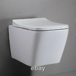 Wall Hung Dual Flush Elongated Toilet with In-Wall Tank&Carrier System in White