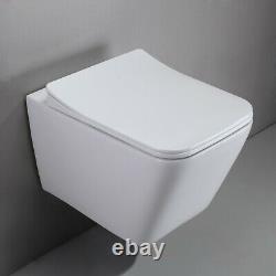 Wall Hung Dual Flush Elongated Toilet with In-Wall Tank&Carrier System in White