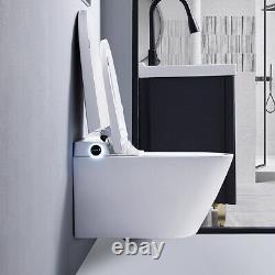 Wall Hung Intelligent WC Elongated Remote Controlled Smart Bidet Toilet T31