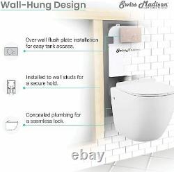 Wall Mounted Toilet Tank Carrier White for 2x4 Residential Studs Dual Flush