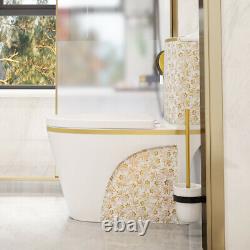 White Luxury Toilet WHITE & GOLD FLOWER WC