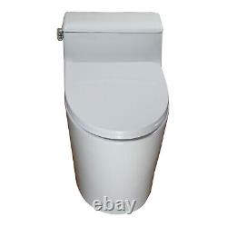 WinZo Elongated One Piece Toilet with Lower Tank Side Flush 1.28 GPF White
