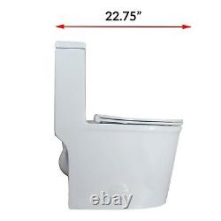 WinZo Modern Compact Small Dual Flush Short Depth One Piece Toilet 12 Rough-in