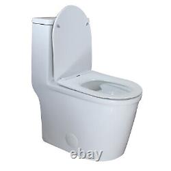 WinZo Modern Compact Small Dual Flush Short Depth One Piece Toilet 12 Rough-in