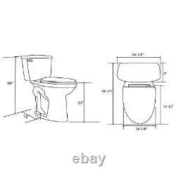 WinZo Open Box Two Piece Toilet Extra Tall 21 inches For Elderly Tall Person Whi