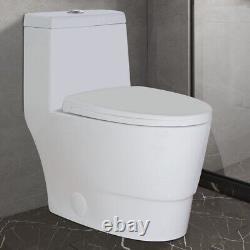 WinZo WZ5012 Modern Elongated One Piece Toilet Dual Flush 1.1/1.6 GPF White