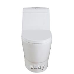 WinZo WZ5012 Modern Elongated One Piece Toilet Dual Flush 1.1/1.6 GPF White