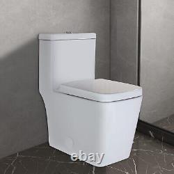 WinZo WZ5019 Square Rectangular One Piece Toilet Dual Flush Modern Design, White