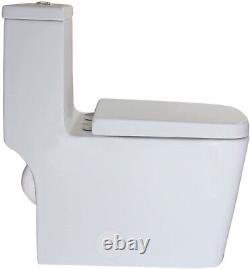 WinZo WZ5019 Square Rectangular One Piece Toilet Dual Flush Modern Design, White