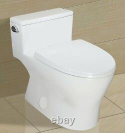 WinZo WZ5024 Modern Elongated One Piece Toilet 1.28GPF Comfort Seat Height White