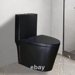 WinZo WZ5040B Black One Piece Toilet With Dual Flush Elongated Comfortable Bowl