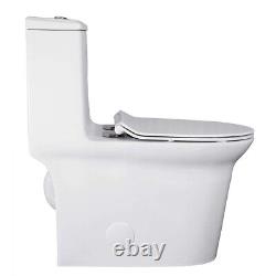WinZo WZ5067 Elongated Toilet One Piece with High Efficiency Dual Flush White