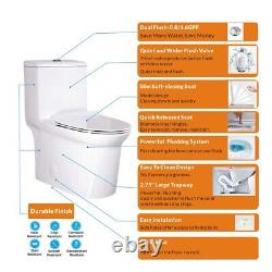 WinZo WZ5067 Elongated Toilet One Piece with High Efficiency Dual Flush White
