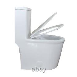 WinZo WZ5069 Compact Dual Flush One Piece Toilet Short for Small Bathroom White
