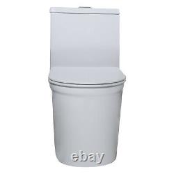 WinZo WZ5069 Compact Dual Flush One Piece Toilet Short for Small Bathroom White