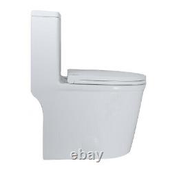 WinZo WZ5079 Compact Short One Piece Toilet Dual Flush For Small Bathroom White