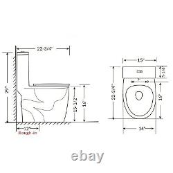 WinZo WZ5079 Compact Short One Piece Toilet Dual Flush For Small Bathroom White