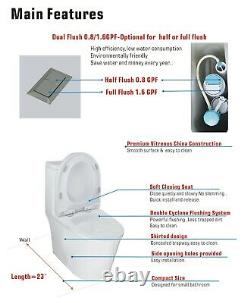 WinZo WZ5079 Small Toilet One Piece Dual Flush For Modern Tiny Bathroom White
