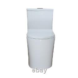 WinZo WZ5079N Compact Short One Piece Dual Flush Toilet For Small Bathroom White