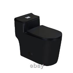 WinZo WZ5080B Matte Black Toilet One Piece Dual Flush Comfortable Chair Height