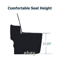 WinZo WZ5080B Matte Black Toilet One Piece Dual Flush Comfortable Chair Height