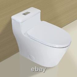 WinZo WZ5081T Elongated One Piece Toilet Dual Flush Modern BathroomWhite