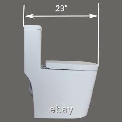 WinZo WZ5089 Small Modern Compact One Piece Toilet 23 Depth Mini Bathroom White