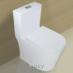 WinZo WZ5089 Small Modern Compact One Piece Toilet 23 Depth Mini Bathroom White