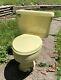 Yellow Vintage American Standard Toilet Big Flush, Flawless Sanitized No Cracks